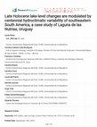 Research paper thumbnail of Late Holocene lake level changes are modulated by centennial hydroclimatic variability of southeastern South America, a case study of Laguna de las Nutrias, Uruguay