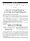 Research paper thumbnail of Quality of Anticoagulation Control in Preventing Adverse Events in Heart Failure Patients in Sinus Rhythm: A Warfarin Aspirin Reduced Cardiac Ejection Fraction Trial (WARCEF) Substudy