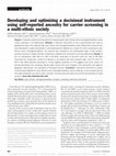 Research paper thumbnail of Developing and optimizing a decisional instrument using self-reported ancestry for carrier screening in a multi-ethnic society