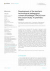 Research paper thumbnail of Development of the teacher’s technological pedagogical content knowledge (TPACK) from the Lesson Study: A systematic review