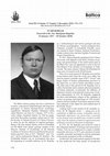 Research paper thumbnail of IN MEMORIAM. Farewell to Dr. Sci. Marijonas Repečka