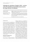 Research paper thumbnail of Globuligerina oxfordiana (Grigelis, 1958) – revision of the first planktonic foraminifera discovered in the Upper Jurassic of Lithuania