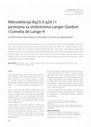 Research paper thumbnail of Mikrodelecija 8q23.3-q24.11povezana sa sindromima Langer-Giedioni Cornelia de Lange-4