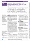 Research paper thumbnail of Causes of death in children with congenital anomalies up to age 10 in eight European countries