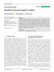 Research paper thumbnail of Anesthesia of thoracic surgery in children