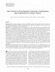 Research paper thumbnail of Risk Factors for Postoperative Pulmonary Complications Leading to Increased Morbidity and Mortality in Patients Undergoing Thoracic Surgery for Pleural Empyema