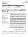 Research paper thumbnail of In vitro culture of secondary follicles and prematuration of cumulus–oocyte complexes from antral follicles increase the levels of maturation‐related transcripts in bovine oocytes