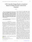 Research paper thumbnail of Optimal and Analytical Tuning of I-PD Controllers for Controlling Stable Processes with Inverse Response