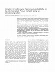 Research paper thumbnail of Variation in herbivory by Yponomeuta mahalebella on its only host plant Prunus mahaleb along an elevational gradient