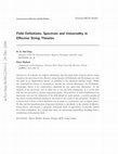 Research paper thumbnail of Field Definitions, Spectrum and Universality in Effective String Theories