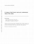 Research paper thumbnail of A critique of Sadi Carnot's work and a mathematical theory of the caloric