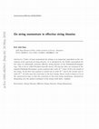 Research paper thumbnail of On string momentum in effective string theories