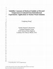 Research paper thumbnail of Solubility constants of hydroxyl sodalite at elevated temperatures evaluated from hydrothermal experiments: Applications to nuclear waste isolation