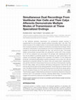 Research paper thumbnail of Simultaneous dual recordings from vestibular hair cells and their calyx afferents demonstrate multiple modes of transmission at these specialized endings