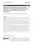 Research paper thumbnail of Exploring factors influencing chiropractors’ adherence to radiographic guidelines for low back pain using the Theoretical Domains Framework