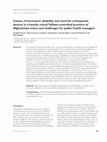 Research paper thumbnail of Causes of locomotor disability and need for orthopaedic devices in a heavily mined Taliban‐controlled province of Afghanistan: issues and challenges for public health managers