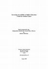 Research paper thumbnail of Increasing Accessibility to Higher Education: A Role for Student Loans?