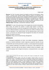 Research paper thumbnail of Considerações sobre os aspectos jurídicos da atividade minerária no Brasil