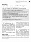 Research paper thumbnail of Impact of body mass index on diastolic function in patients with normal left ventricular ejection fraction