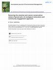 Research paper thumbnail of Restoring the amenity and nature conservation values of gravel pits: an ecological restoration and community engagement approach