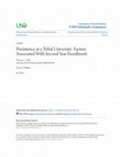 Research paper thumbnail of Persistence at a tribal university: Factors associated with second year enrollment