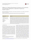 Research paper thumbnail of Influence of soaking and germination treatments on the nutritional, anti-nutritional, and bioactive composition of pigeon pea (Cajanus cajan L.)