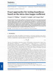 Research paper thumbnail of Exact approaches for testing hypotheses based on the intra-class kappa coefficient