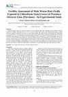 Research paper thumbnail of Fertility Assessment of Male Wistar Rats Orally Exposed to Chloroform Stem Extract of Portulaca Oleracea Linn. (Purslane)-An Experimental Study