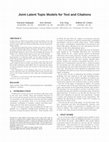 Research paper thumbnail of Joint latent topic models for text and citations