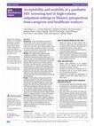 Research paper thumbnail of Acceptability and usability of a paediatric HIV screening tool in high-volume outpatient settings in Malawi, perspectives from caregivers and healthcare workers