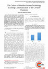 Research paper thumbnail of The Culture of Wireless Access Technology Learning Communication in the Covid19 Pandemic