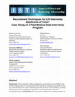 Research paper thumbnail of Recruitment Techniques for LIS Internship Applicants of Color: Case Study of a Paid Medical Data Internship Program