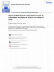 Research paper thumbnail of Impact of Bank-Specific and External Factors on Profitability: An Empirical Study of PSU Banks in India