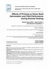 Research paper thumbnail of Effects of Priming on Onion Seed Germination and Field Performance during Summer Sowing