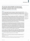 Research paper thumbnail of The role of pain, physical disability, and reduced social participation in insomnia onset in community dwelling older adults: a prospective cohort study