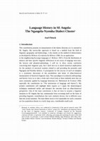 Research paper thumbnail of Language History in SE Angola: The Ngangela-Nyemba Dialect Cluster