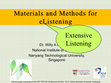 Research paper thumbnail of Materials and Methods for Extensive Listening (Slides - TEFLIN Plenary)