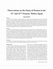 Research paper thumbnail of Observations on the Status of Women in the 21st and 22nd Dynasty, Thebes, Egypt