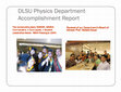 Research paper thumbnail of DLSU Physics Department Accomplishment Report 2012-2013