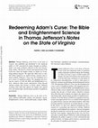 Research paper thumbnail of Reedeming Adam's Curse: The Bible and Enlightenment Science in Jefferson's "Notes on the State of Virginia" 