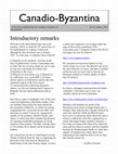 Research paper thumbnail of Canadio-Byzantina no.25 (January 2014)