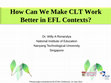 Research paper thumbnail of How can we make CLT work better in EFL contexts?