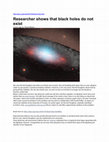 Research paper thumbnail of ``Researcher shows that black holes do not exist'' : A Fact Shown by Abhas Mitra 14 Years Ago