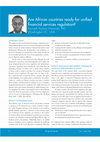 Research paper thumbnail of K.K.Mwenda, "Are African countries ready for unified financial services regulation?" Africagrowth Agenda, (University of Stellenbosch Business School, South Africa: June - August 2006) 