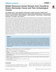 Research paper thumbnail of Middle Pleistocene Human Remains from Tourville-la-Rivière (Normandy, France) and Their Archaeological Context