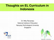 Research paper thumbnail of Thoughts on EL Curriculum in Indonesia