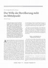 Research paper thumbnail of Der Wille der Bevölkerung steht im Mittelpunkt