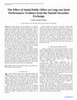 Research paper thumbnail of The Effect of Initial Public Offers on Long run Stock  Performance: Evidence from the Nairobi Securities  Exchange