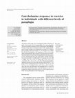 Research paper thumbnail of Catecholamine response to exercise in individuals with different levels of paraplegia