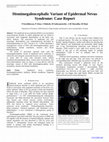 Research paper thumbnail of Hemimegalencephalic Variant of Epidermal Nevus  Syndrome: Case Report